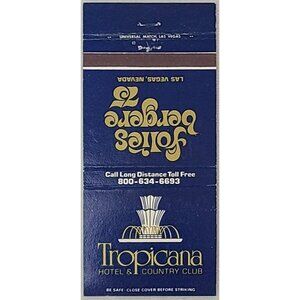 Vintage Matchbook Cover Tropicana Hotel Folies Bergere ’75 Las Vegas NV